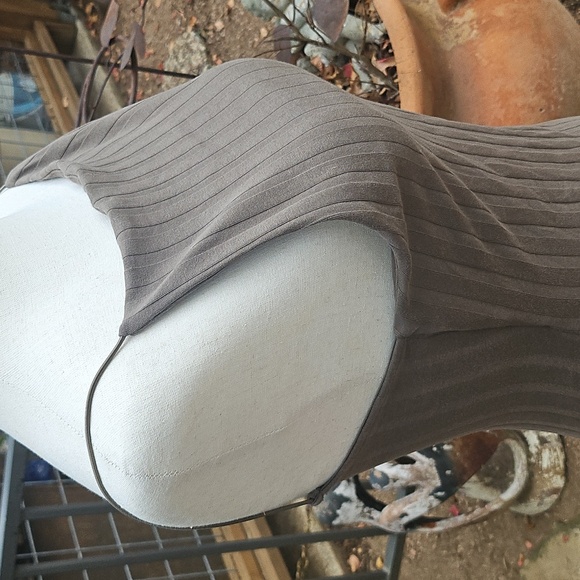 Zara Maxi Khaki Green Ribbed Snug Body Con Stretchy Dress Size Medium - Picture 3 of 8